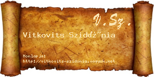 Vitkovits Szidónia névjegykártya